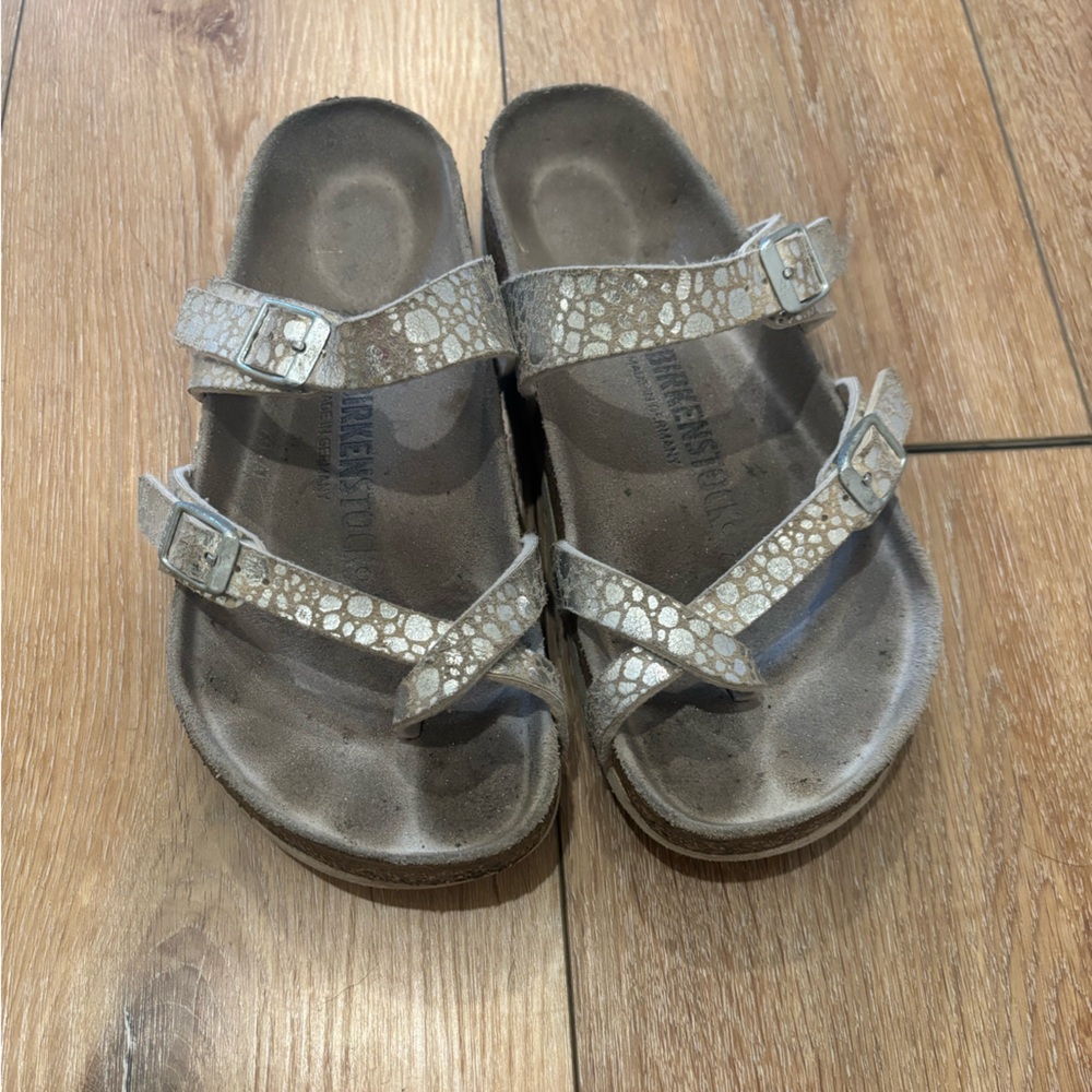 Birkenstock Sandals in Gray and Cream